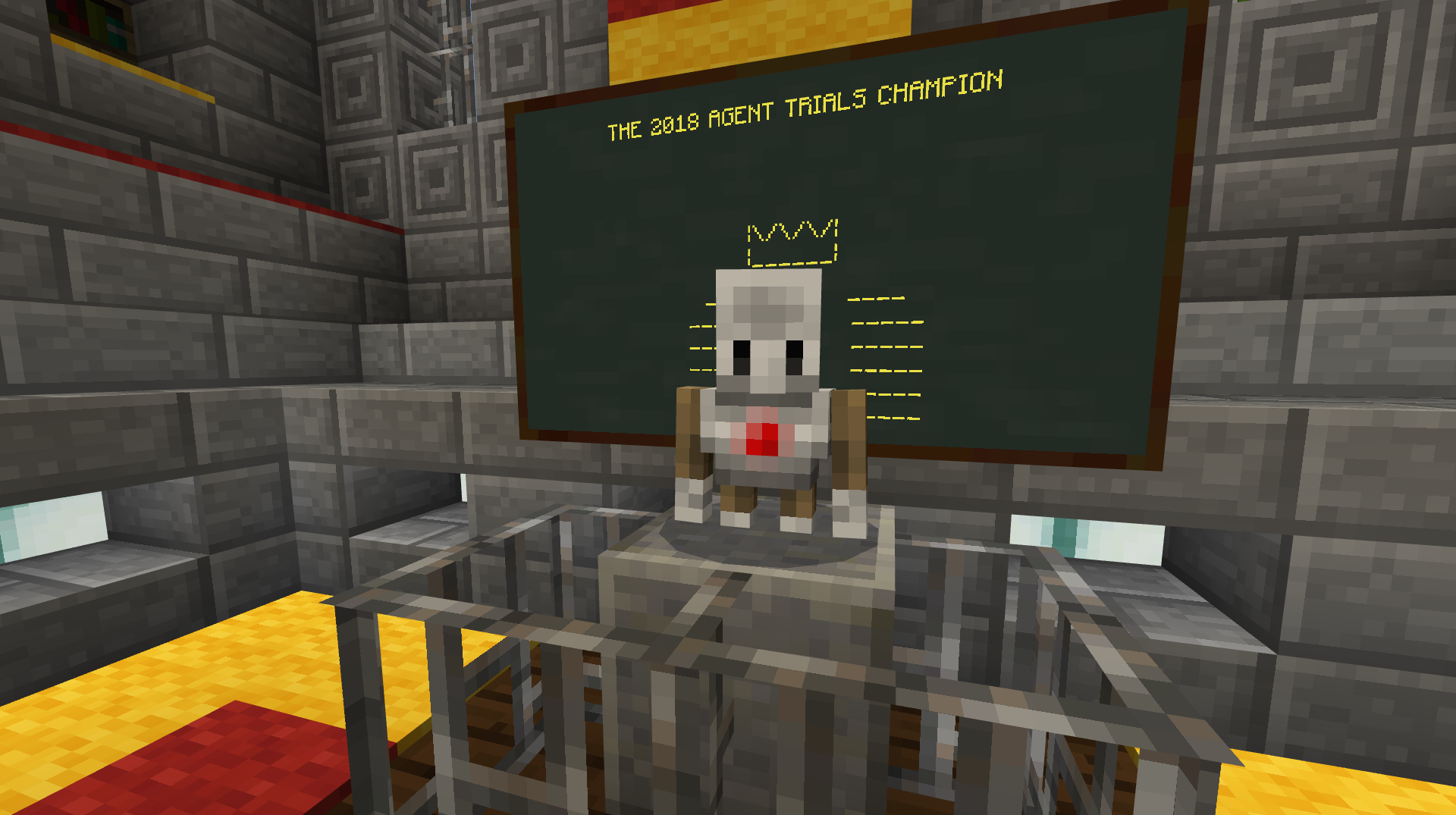 Minecraft Education game play showing code builder agent.